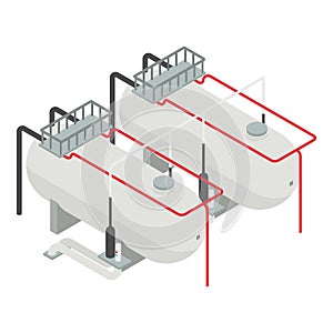 Oil industrial tanks icon, isometric style