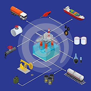 Oil Industry and Energy Resource Concept. Vector