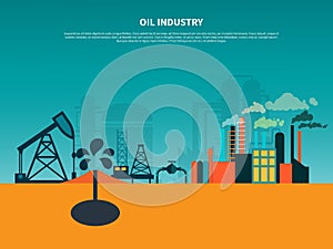 Oil Industry Flat Background