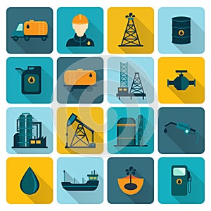 Oil Industry Flat Icons