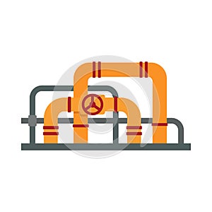 Oil industry icon with factory vector illustration. Petroleum industry element