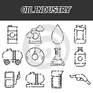 Oil industry icon set