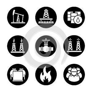 Oil industry icons set