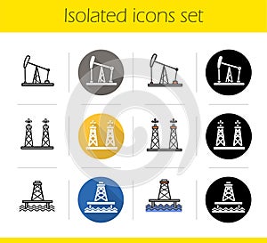 Oil industry icons set