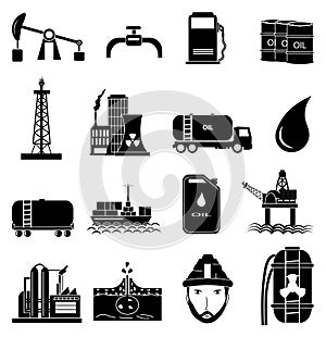 Oil industry icons set