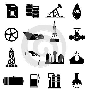 Oil industry icons set