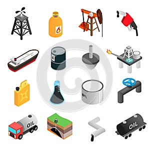 Oil industry isometric 3d icons