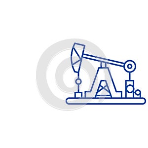 Oil industry line icon concept. Oil industry flat  vector symbol, sign, outline illustration.