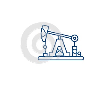 Oil industry line icon concept. Oil industry flat  vector symbol, sign, outline illustration.