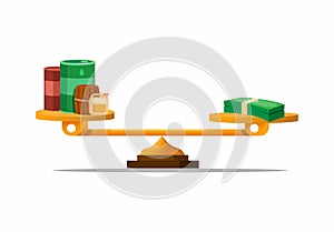 Oil Industry Market Metaphor Cartoon Illustration Vector