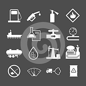Oil industry and petroleum icons set
