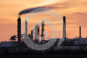 Oil Industry silhouette, Petrechemical plant - Refinery