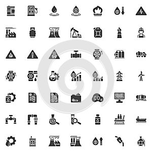 Oil industry vector icons set