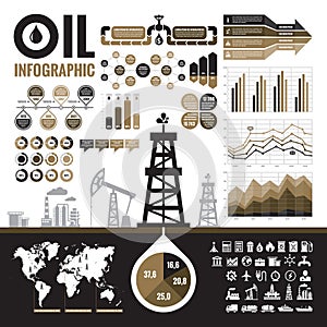 Oil industry - vector infographic elements for presentation, booklet and other design project.