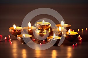 Oil lamps decoration in Diwali festival