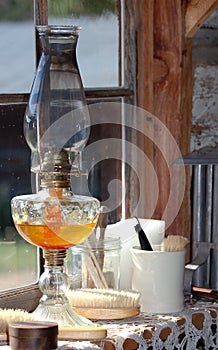 Oil Lantern in Window