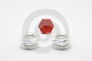 Oil level sight glass and drain plug