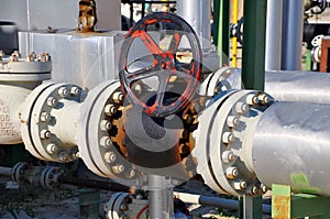 The oil line equipped with valve