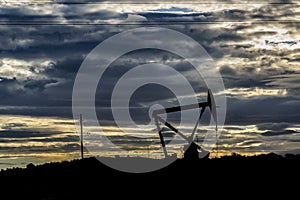 Oil Machine at Patagonian Landscape, Santa Cruz ,Argentina