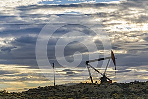 Oil Machine at Patagonian Landscape, Santa Cruz ,Argentina
