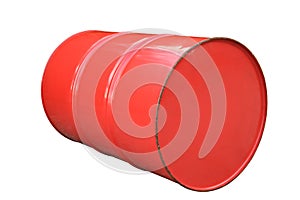 Oil metal barrel isolated on white.