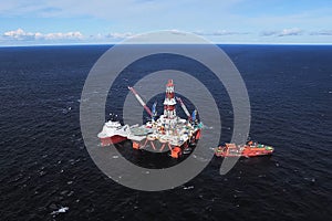 Oil offshore platform in the sea