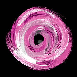 Oil paint abstract pink swirl. acrylic brush stroke