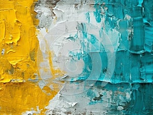 Oil Paint background canvas - cyan blue yellow