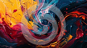 oil paint background featuring dynamic swirls and splashes of vibrant colors reminiscent of a lively carnival atmosphere