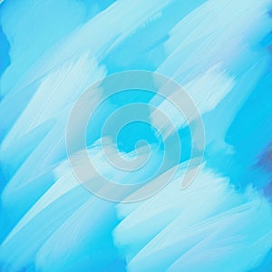 Oil paint brush strokes in shades of blue photo