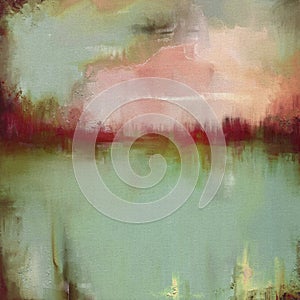 Oil painting abstract style landscape artwork on canvas