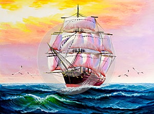 Oil Painting - Boat