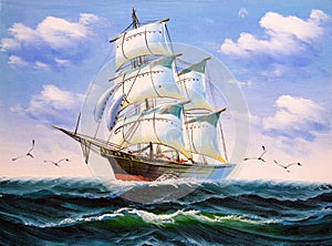 Oil Painting - Boat