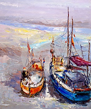 Oil Painting - Boat