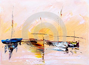 Oil Painting - Boat