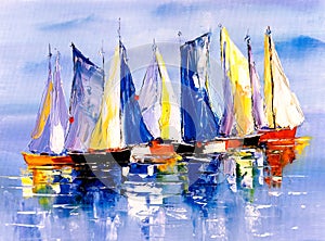 Olej maľovanie čln 