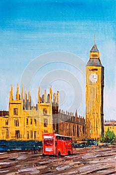 Oil Painting - City View of London