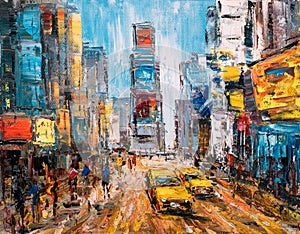 Oil Painting - City View of New York