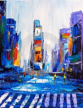 Oil Painting - City View of New York