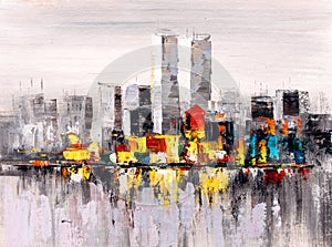 Oil Painting - City View of New York