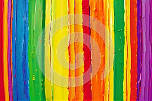 Oil painting of colorful vertical stripes background. Joyful vivid backdrop