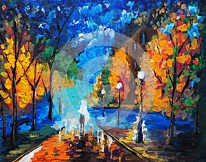 Oil Painting - Dating Tonight