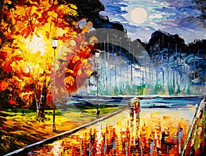 Oil Painting - Dating Tonight