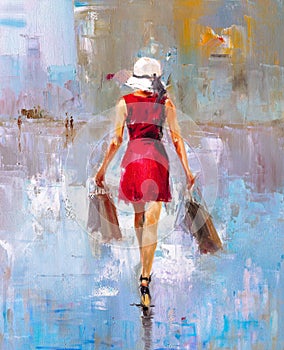 Oil Painting - Fashion Lady