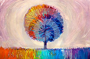 Strom olej maľovanie umelecký 