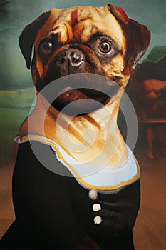 oil painting of Mona Lisa Dog background Spoof, Renaissance Dog portrait of a woman. Custom Funny Pet Portrait, Vintage Memorial,