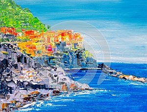 Oil Painting - Riomaggiore, Italy