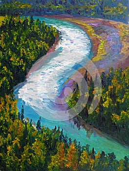 Oil Painting - Rushing Stream