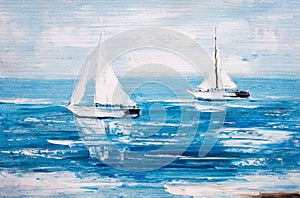 Oil Painting - Sailing Boat