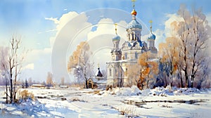 Russian Winter Church: A Charming Renaissance In Levitan's Style